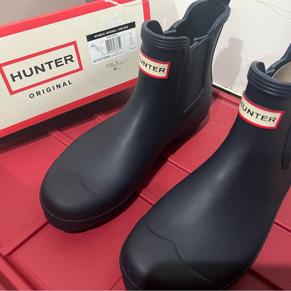 Hunter Womens Original Chelsea Boot Navy 9M